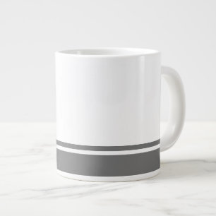 Moderne Witte Donkergrijze Bodem Rand Racing Strip Extra Grote Beker