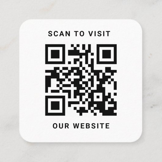 Moderne Witte Douane Logo en QR Code Vierkante Visitekaartje (Achterkant)