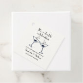 Moderne Witte Dubbele Viering Gemeenschappelijke V Bedankjes Labels (In situ)