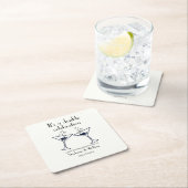 Moderne Witte Dubbele Viering Gemeenschappelijke V Vierkante Kartonnen Onderzetter (Insitu)