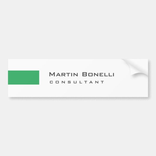 Moderne, witte, eenvoudige consultant bumpersticker (Voorkant)