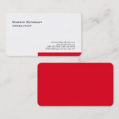 Moderne, witte, eenvoudige platte minimalisator visitekaartje (Voorkant / Achterkant)