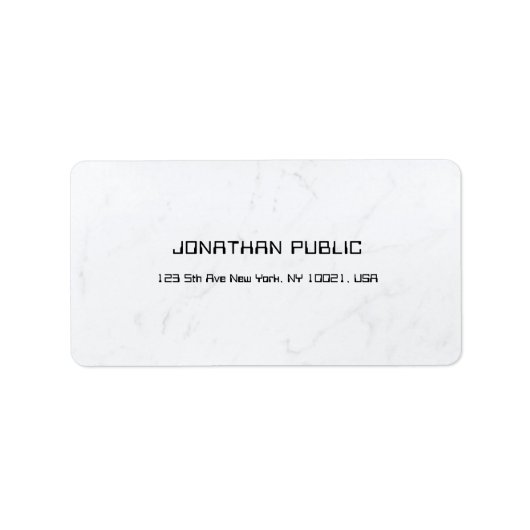 Moderne, witte, eenvoudige Sjabloon voor creatief Etiket (Voorkant)