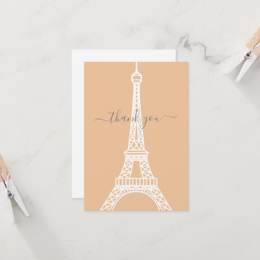 Moderne witte eiffeltoren - Hartelijk dank Kaart (Voorkant / Achterkant in situ)