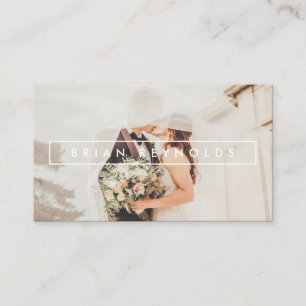 Moderne witte elegante border fotograaf kraft visitekaartje