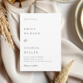 Moderne witte elegante bruiloft kaart