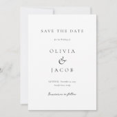 Moderne witte elegante bruiloft save the date (Voorkant)
