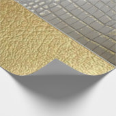 Moderne witte en goudalligator krokodille Huid Cadeaupapier (Hoek)