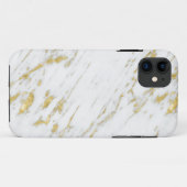 Moderne witte en goudmarmer Case-Mate iPhone case (Achterkant (horizontaal))