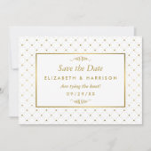 Moderne witte en goudolie-effect Bespaar de datum Save The Date (Voorkant)