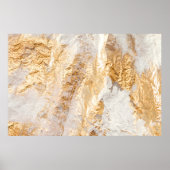 Moderne witte en goudpenseel gekleurde achtergrond poster (Voorkant)