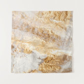 Moderne witte en goudpenseel gekleurde achtergrond wandkleed (Voorkant (horizontaal))