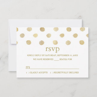 Moderne witte en goudpokken weduwschap RSVP