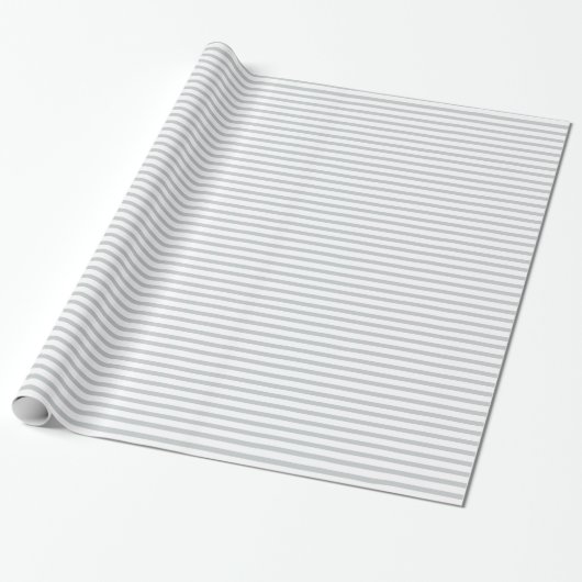 Moderne witte en grijze strips cadeaupapier (Uitgerold)