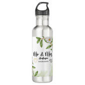 Moderne witte en groene Waterverf Waterfles (Voorkant)