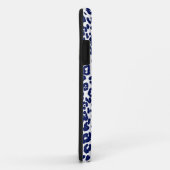 Moderne witte en marineblauwe luipaard Case-Mate iPhone case (Achterkant/rechts)