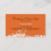 Moderne witte en Oranje streep Visitekaartje (Achterkant)