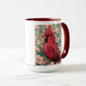 Moderne witte en rode kardinaal schilderij mok (Voorkant rechts)