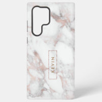 Moderne witte en Roos-gouden faux marmer