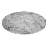 Moderne witte en zilveren glitter-marmer snijplank (Hoek)