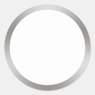 Moderne, witte en zilveren uitkijkgrens ronde sticker
