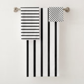 Moderne witte en zwarte streep bad handdoek (Insitu)