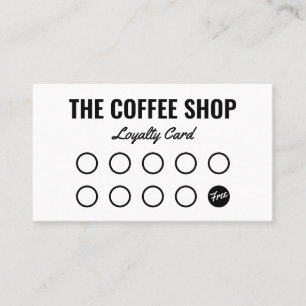 Moderne witte en zwarte vlakke eenvoudige coffeesh klantenkaartje