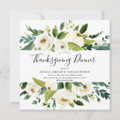 Moderne witte flessen Groene Thanksgiving Dinner Kaart (Voorkant)