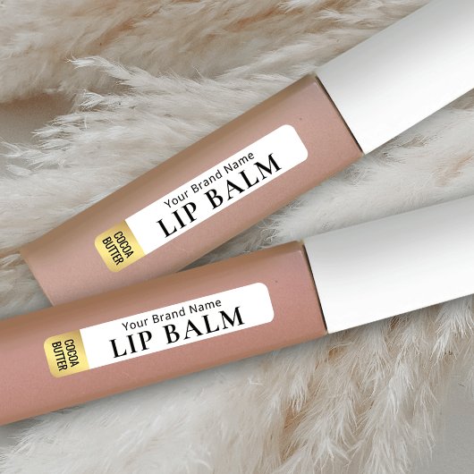 Moderne Witte & Gouden Lipstick Lippenbalsem Water Labels
