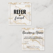 Moderne witte goudmarmer aanbevelingskaartje (Voorkant / Achterkant)