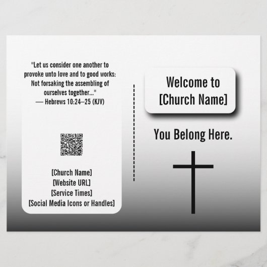 Moderne witte gradiënt kerk bulletin flyer (Voorkant)