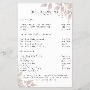 Moderne, witte grijsroze bladrijke flyer