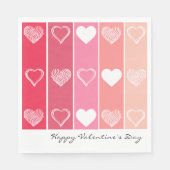 Moderne witte harten rode en roze strepen Valentij Servet (Voorkant)