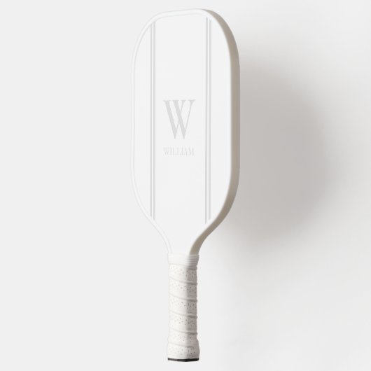 Moderne witte Initiaal naam Monogram Pickleball Paddle (Links)