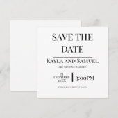 Moderne witte kaart om de datum te reserveren met  (Voorkant / Achterkant)