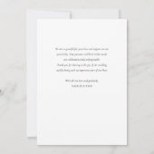 Moderne witte kalligrafie foto bruiloft bedankkaart (Achterkant)