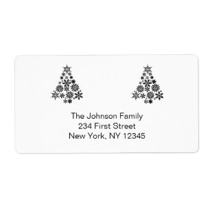 Moderne witte kerst retour adreslabels etiket