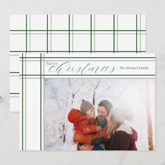 Moderne (witte) kerstKaart Notitiekaartje (Voorkant / Achterkant)