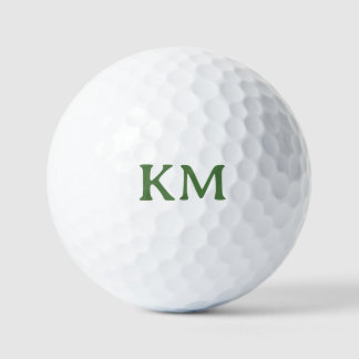 Moderne witte kleur | Initialen met een varenbladm Golfballen