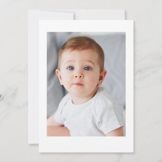 Moderne Witte Kruis Blauwe Bloemen Toewijding Kaart (Achterkant)