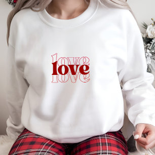 Moderne Witte Liefde Print Vrouw Sweatshirt
