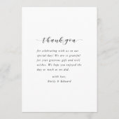 Moderne Witte Lijst Fotobruiloft Bedankkaart (Achterkant)