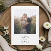 Moderne Witte Lijst Fotobruiloft Save The Date