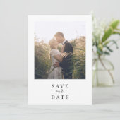 Moderne Witte Lijst Fotobruiloft Save The Date (Staand voorkant)
