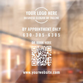 Moderne witte Logo QR-code alleen op afspraak Raamsticker