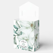 Moderne witte Magnolia groen verjaardag Bedankdoosjes (Geopend)