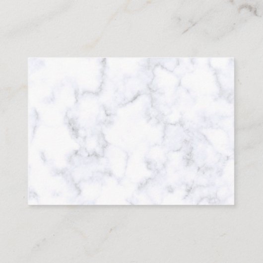 Moderne witte marmer Abstract Informatiekaartje (Achterkant)