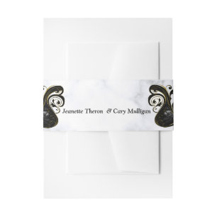 Moderne witte marmer Abstracte buis Uitnodigingen Wikkel