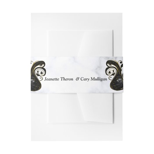 Moderne witte marmer Abstracte buis Uitnodigingen Wikkel (Voorkant Voorbeeld)