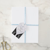 Moderne witte - marmer Black Abstract Gift Label Cadeaulabel (Met Touw)